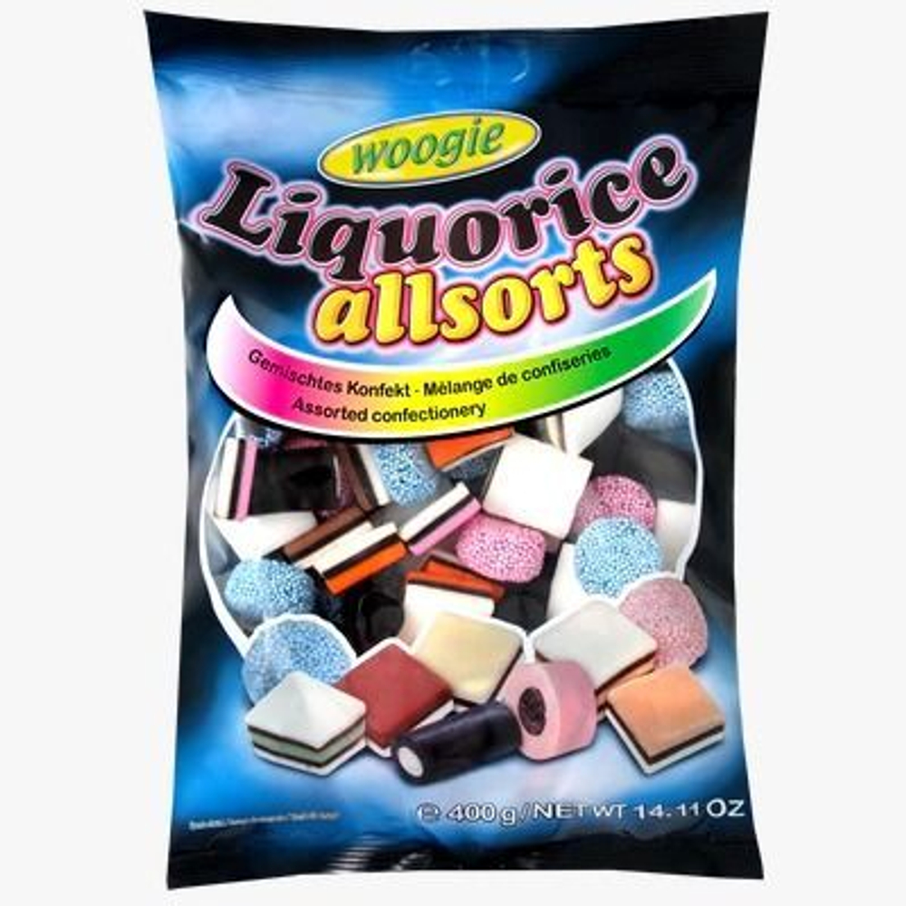 Конфеты с лакрицей WOOGIE Liquorice allsorts 400 г (Австрия)