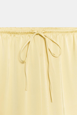 ZARA АТЛАСНЫЕ БРЮКИ НА ШНУРКЕ, ЖЕЛТЫЙ