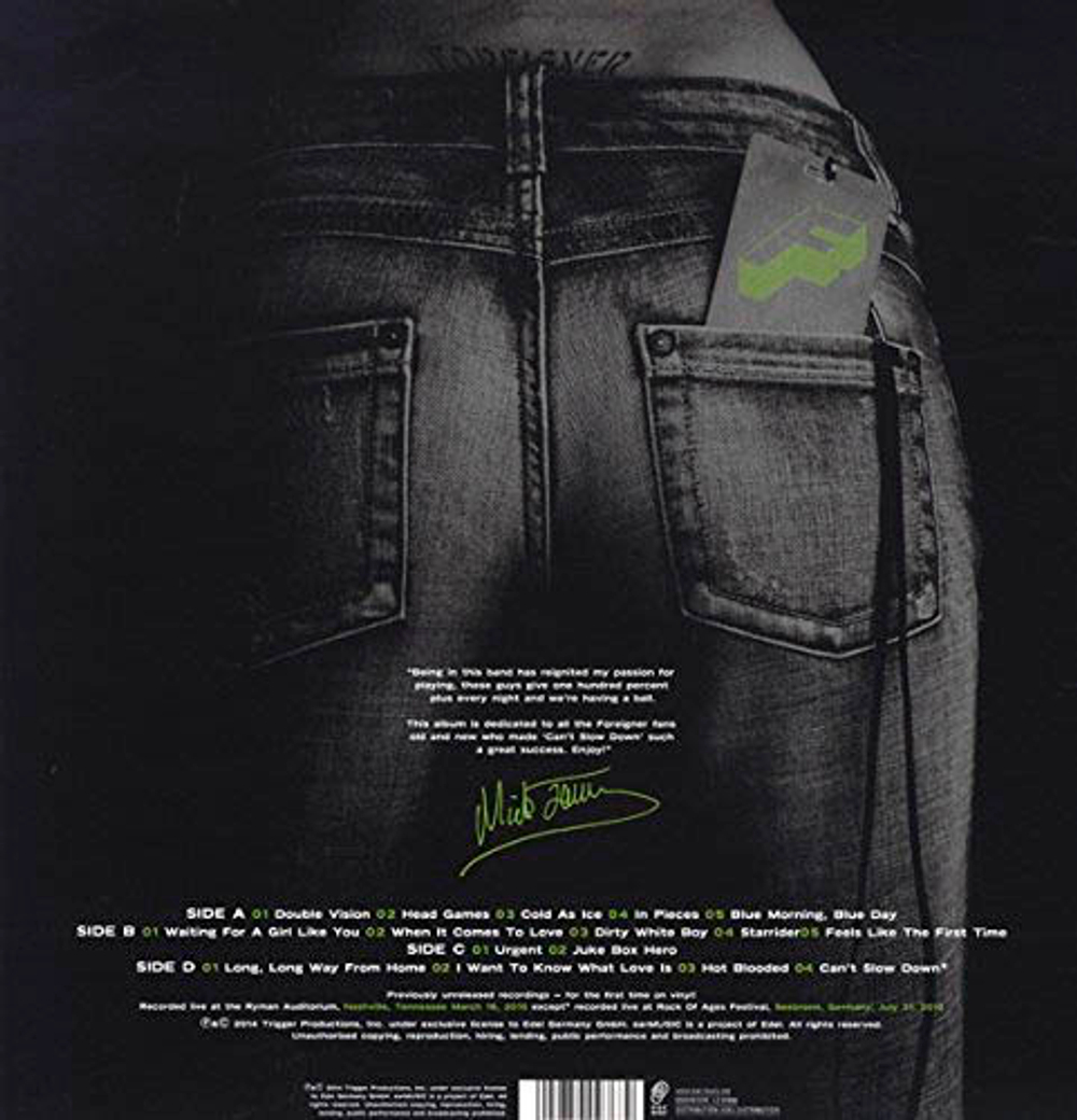 Foreigner / Can't Slow Down... When It's Live! (2LP)