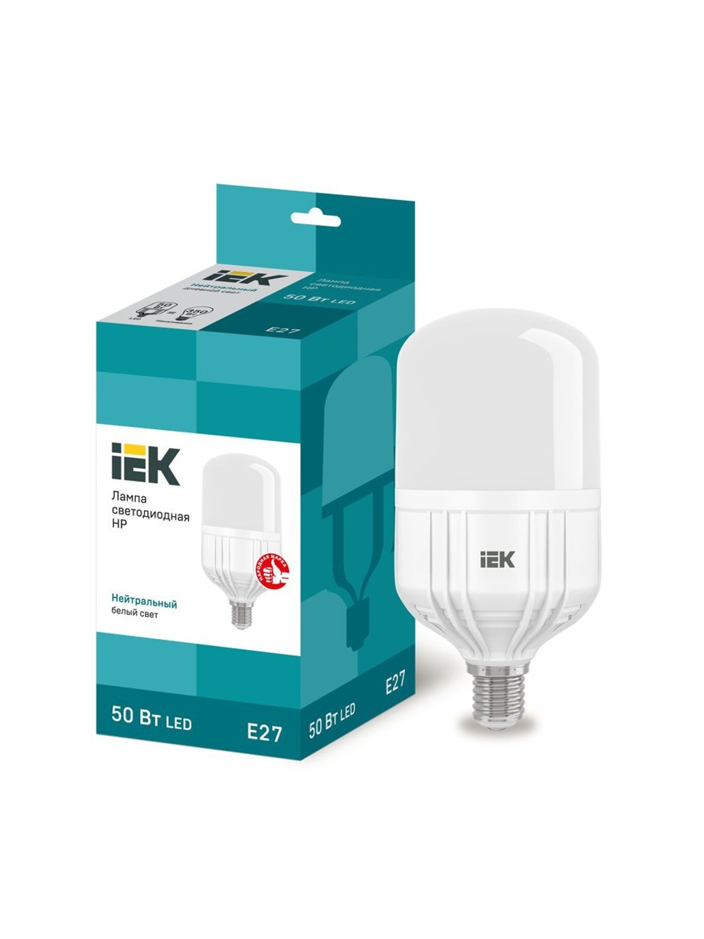 Лампа светодиодная HP 50Вт 4000К нейтр. бел. E27 230В IEK LLE-HP-50-230-40-E27