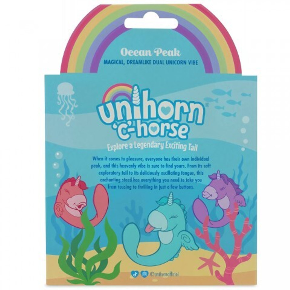 Вибромассажер Unihorn - C Horse - Ocean Peak со стимуляцией язычком, голубой