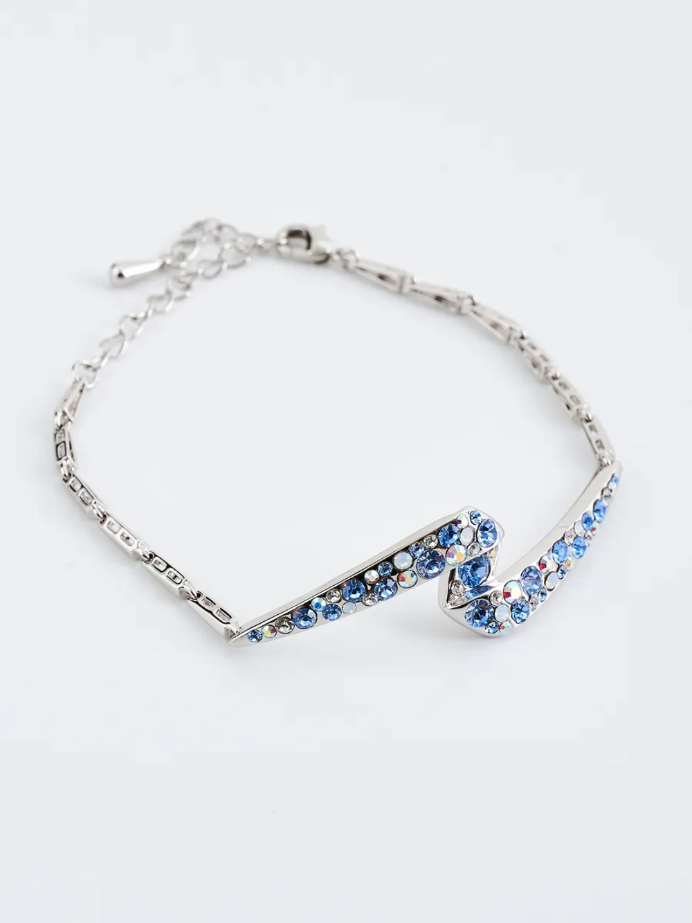 Браслет Молния с голубыми кристаллами Swarovski