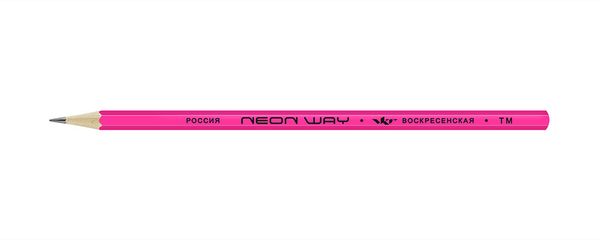Карандаш чернографитный неоновый заточенный ТМ (HB) 72 шт, Neon way NW04, 1542 розовый, ВКФ NW04