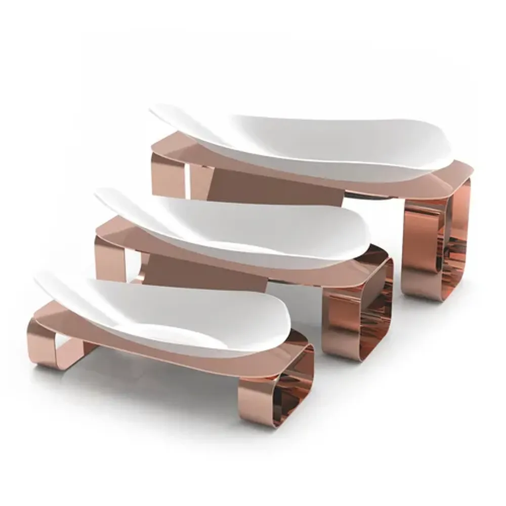 Подставка фуршетная стойка 30,2*15*14 см Copper металл + салатник меламин P.L.--Hotelware