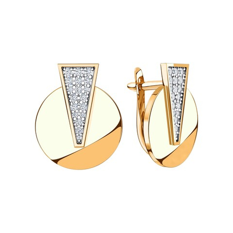 Серьги из золота 585 пробы с Фианит