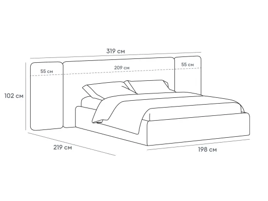 Кровать Atessa без подъемного механизма 966725