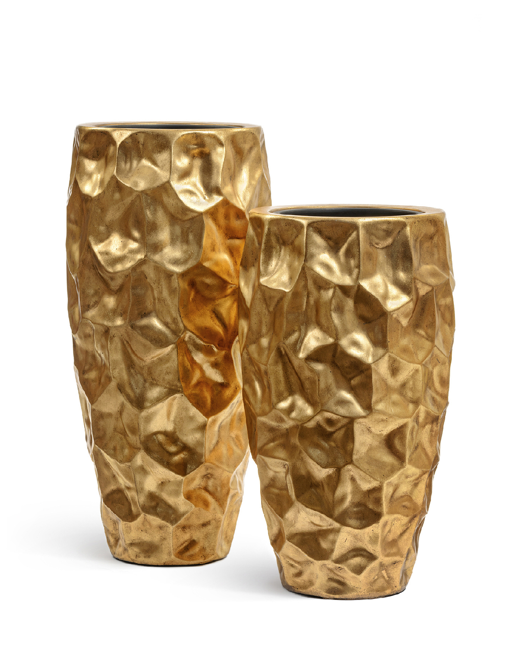 Кашпо TREEZ Effectory Metal Высокий округлый конус Design Crumple Сусальное золото д-42, в-75 см 1/1 41.33-07-22-081-GLD-075