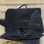 Набор банный мужской из 5 предметов «Портфель - BOSS», цвет серый