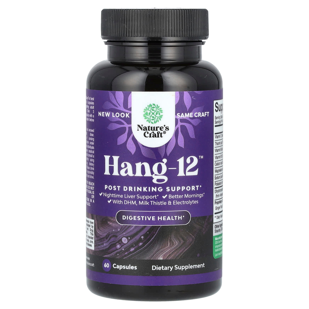 Nature's Craft, Hang-12, поддержка после питья`` 60 капсул