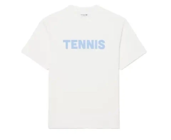 Мужская теннисная футболка Lacoste Printed Cotton - flour