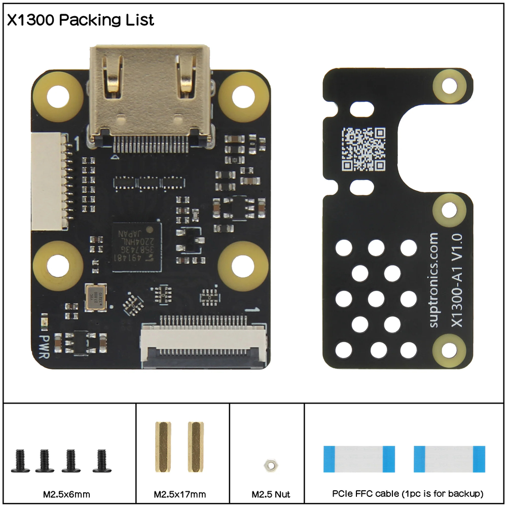 Адаптер x1300 для Raspberry pi 5, переходник CSI на HDMI