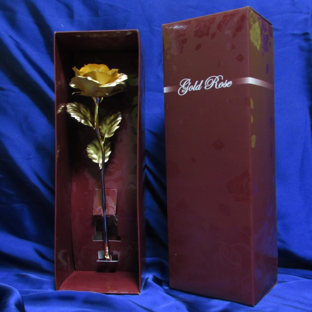 Роза позолоченная, большая 26 см.