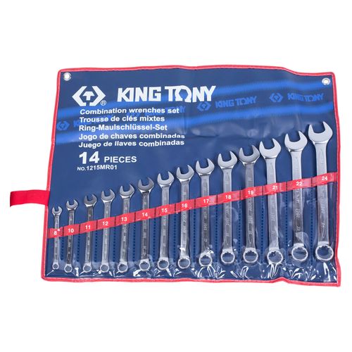 KING TONY (1215MR01) Комплект комбинированных ключей 8-24 мм, 14 предметов