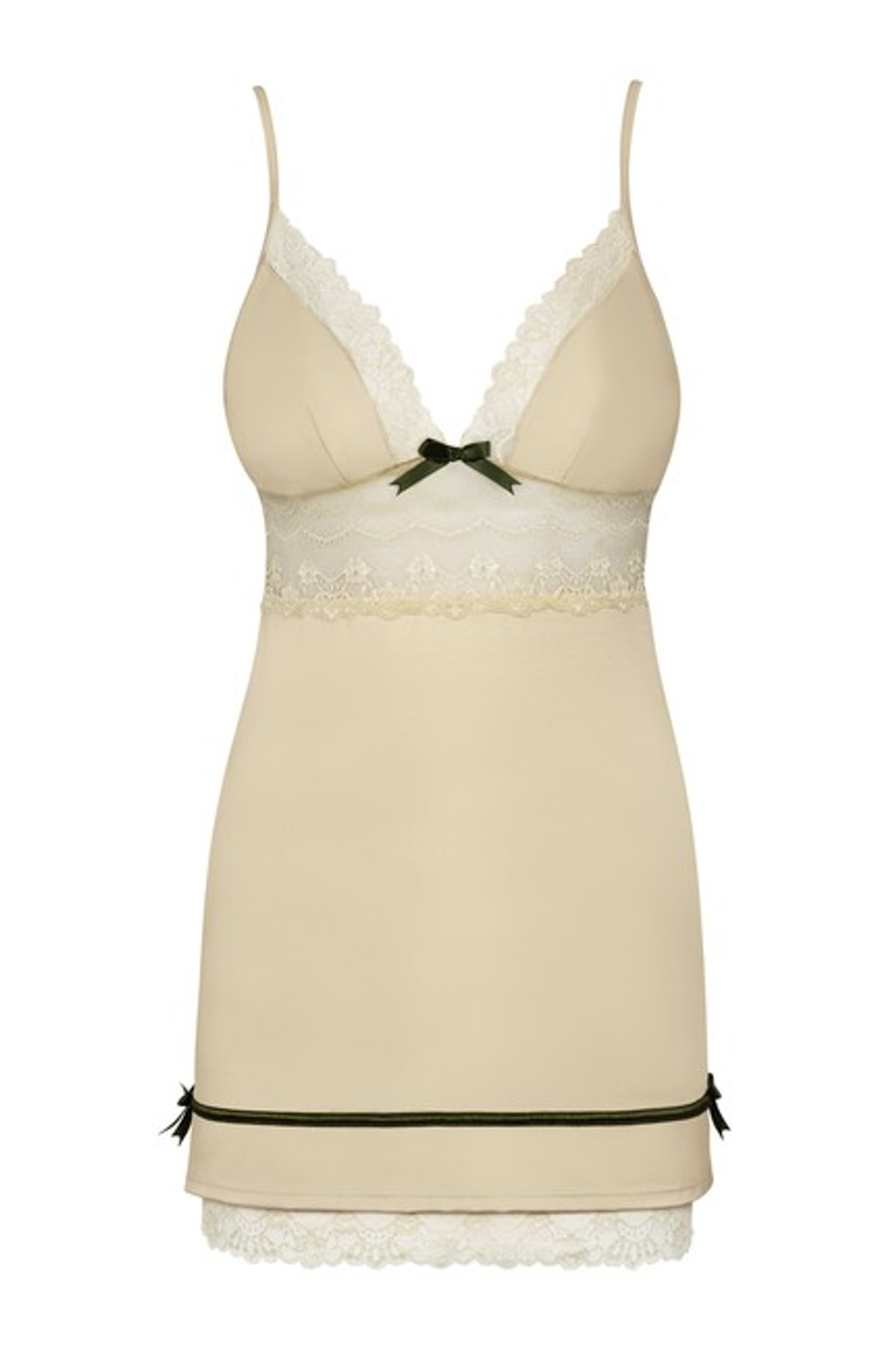 Сорочка цвета шампань с кружевом Carmelove Chemise SM (42-44) (Цвет: шампань)