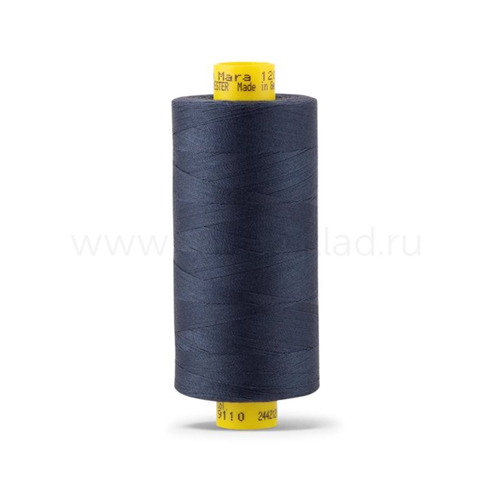Нитка Gutermann Mara 120 (1000 метров), 1 кат., универсальная | 9110 джинсовый темн.синий