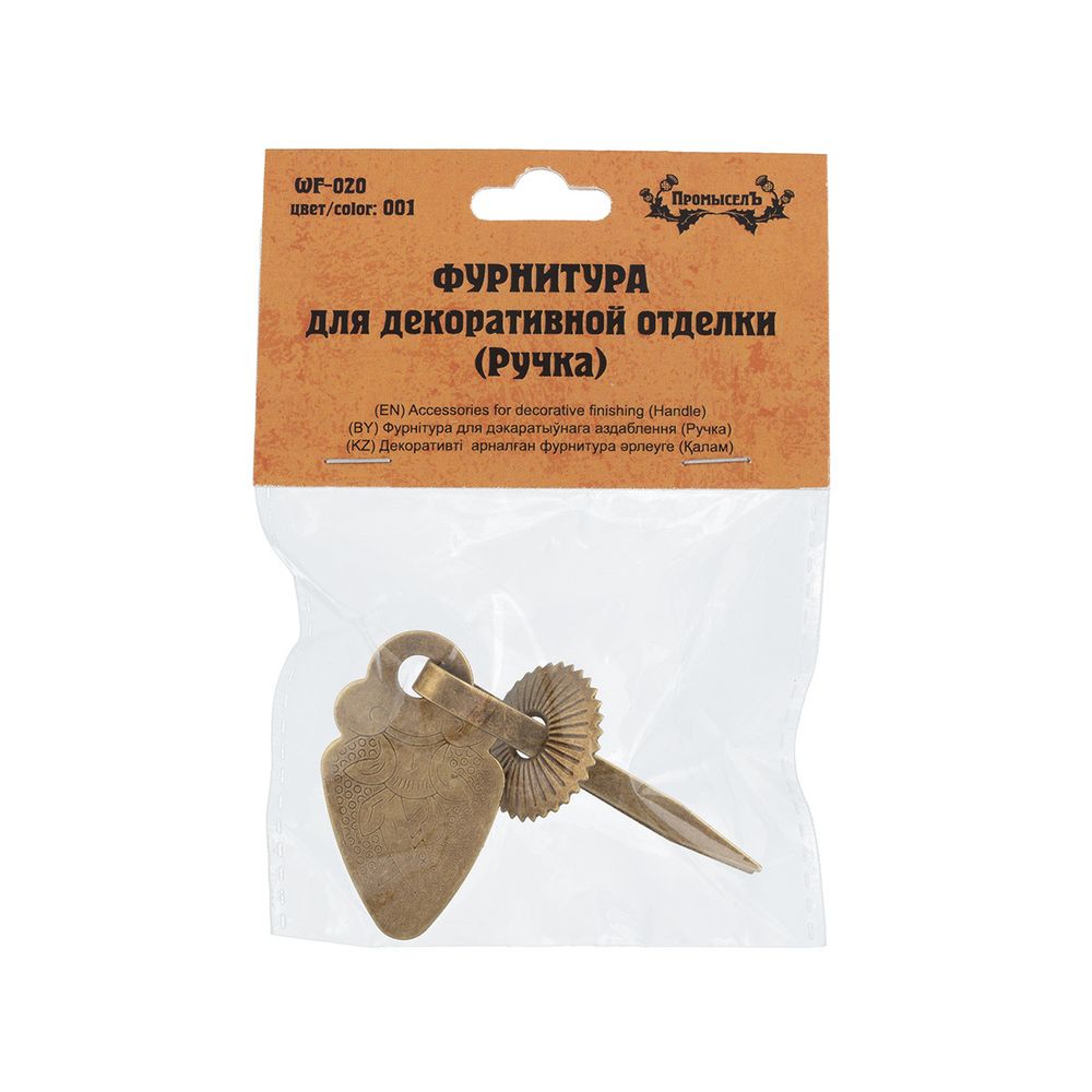 Ручка для шкатулок 4.5х3 см, 1 шт, 01 бронза, Промысел WF-020