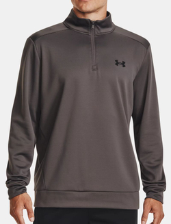 Мужская теннисная толстовка Under Armour Men's Armour Fleece 1/4 Zip — fresh clay/black
