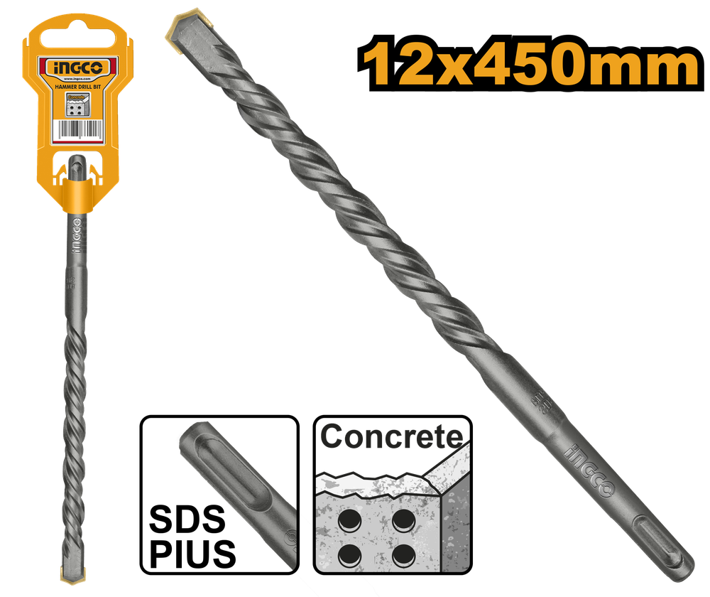 Бур по бетону SDS-plus 12х450 мм INGCO DBH1211205 INDUSTRIAL