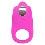 Ярко-розовое эрекционное виброкольцо Silicone Rechargeable Teasing Enhancer (Цвет: ярко-розовый)