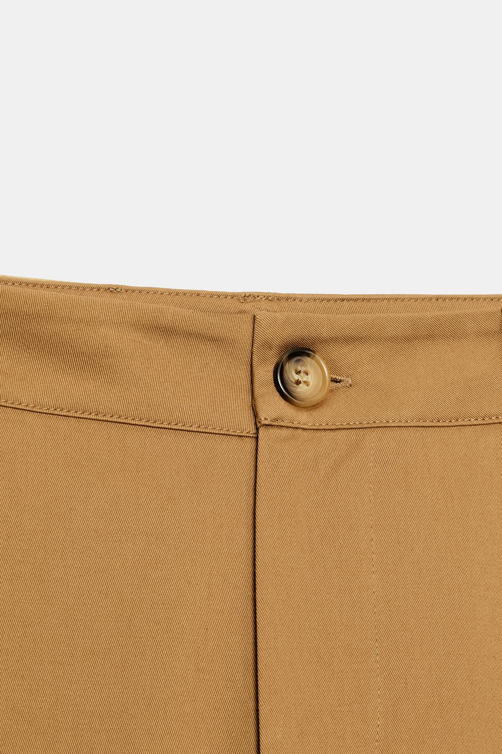 ZARA БРЮКИ BARREL СО СТРОЧКОЙ, РЫЖЕВАТО-КОРИЧНЕВЫЙ