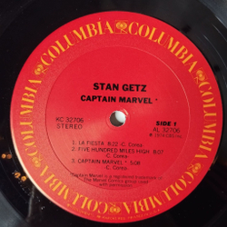Винтажная виниловая пластинка LP Stan Getz Captain Marvel (USA 1975)