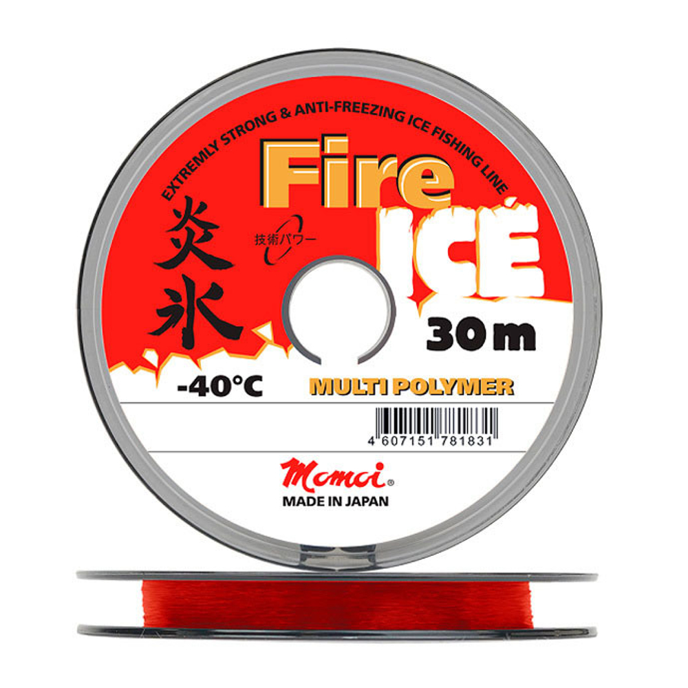 Леска Fire Ice 0,135 мм., 2,2 кг, 30 м, красная, Barrier Pack