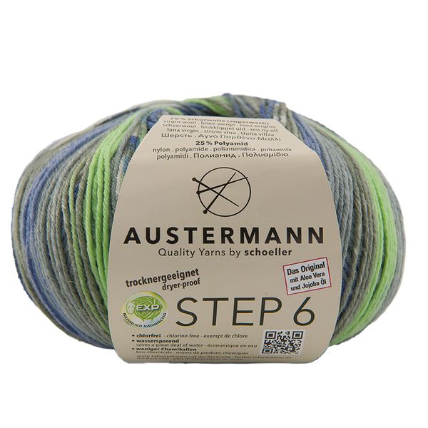 Пряжа Austermann (Аустерманн) Step 6 Irish Rainbow Colours / уп.5 мот. по 100 г, 410м, горный луг