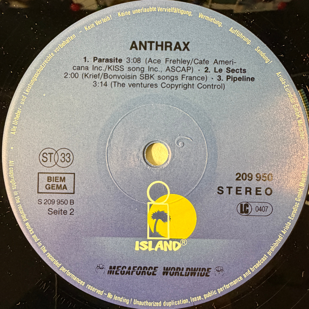Anthrax - Penikufesin (Германия 1989г.) EP