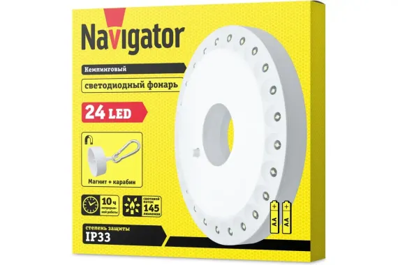 Фонарь Navigator NPТ-CA05-3АА 24LED Кемпинг круг 28493
