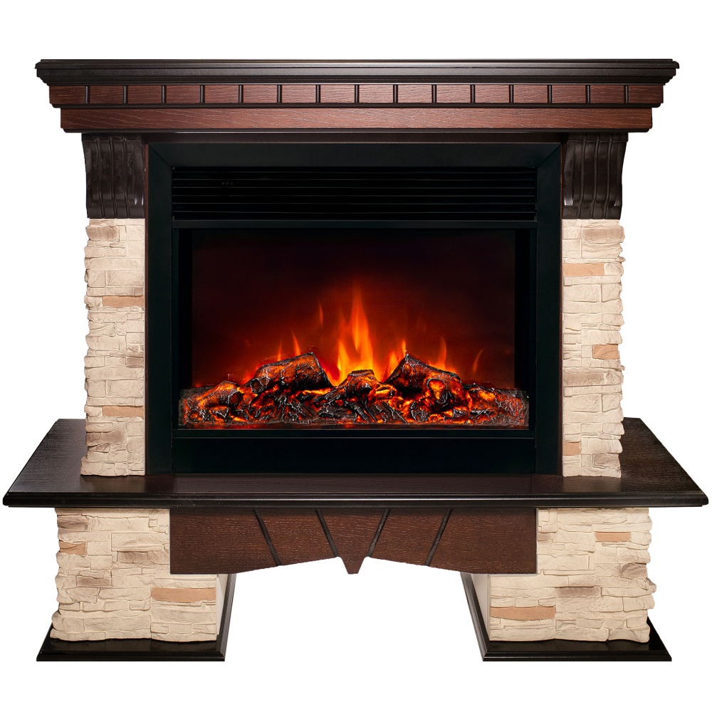 Каминокомплект Real Flame Rockland 26 AO с очагом Moonblaze Deluxe Black