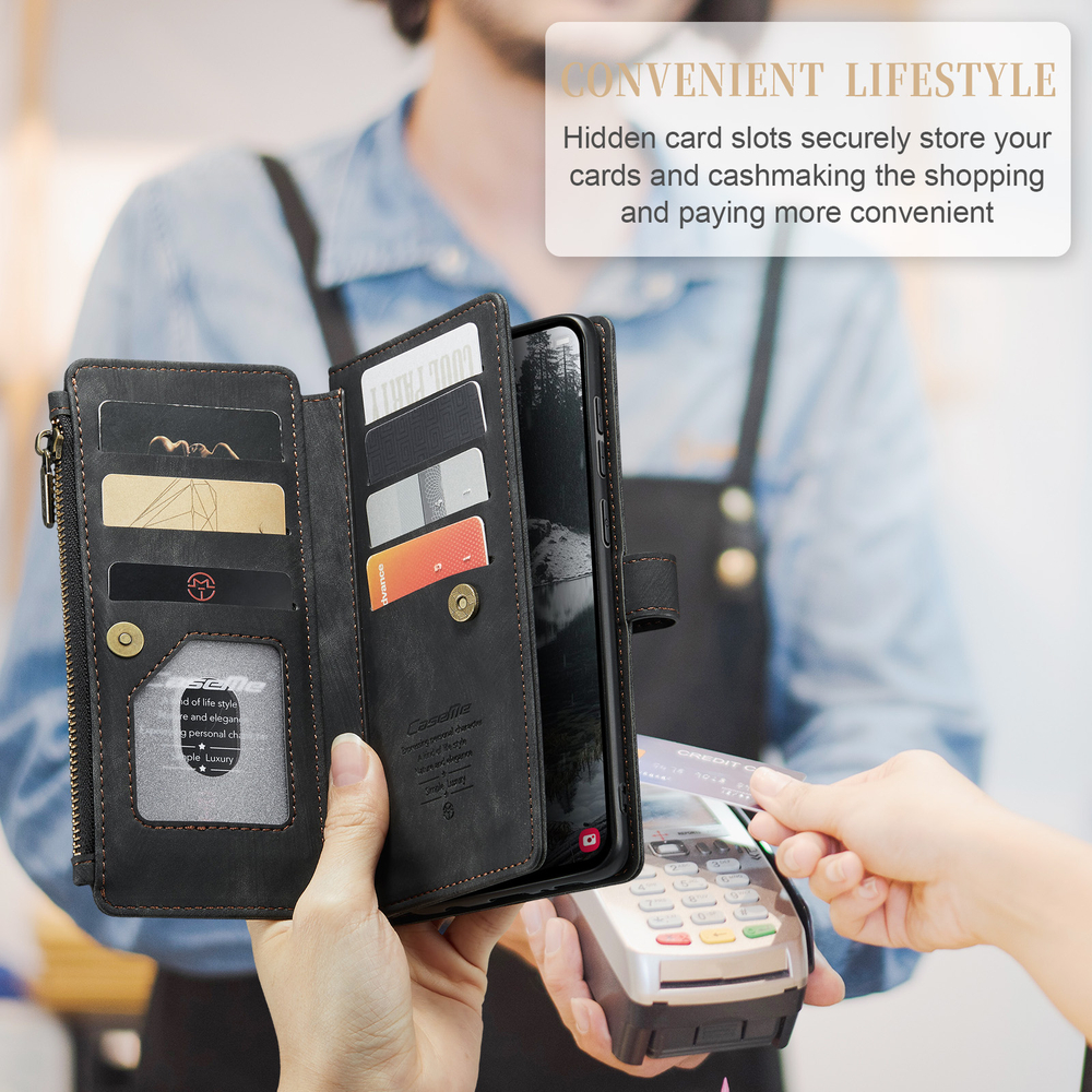Многофункциональный чехол-кошелек CaseMe 3 in 1 Matte Wallet для Samsung Galaxy S25 Edge