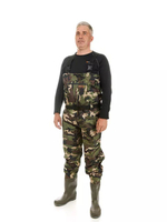 Вейдерсы забродники для рыбалки HIGASHI Waterskin Camo pvc w/felt boot (войлочная подошва) M
