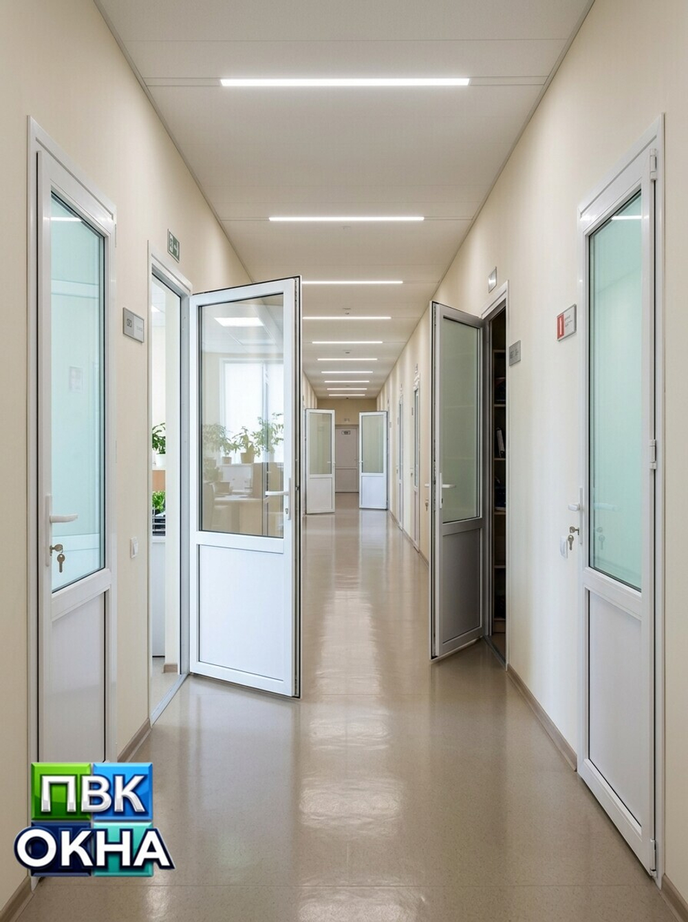 Дверь пластиковая со стеклом замок с ключами