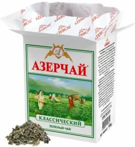 АЗЕРЧАЙ чай зеленый байховый 100г.