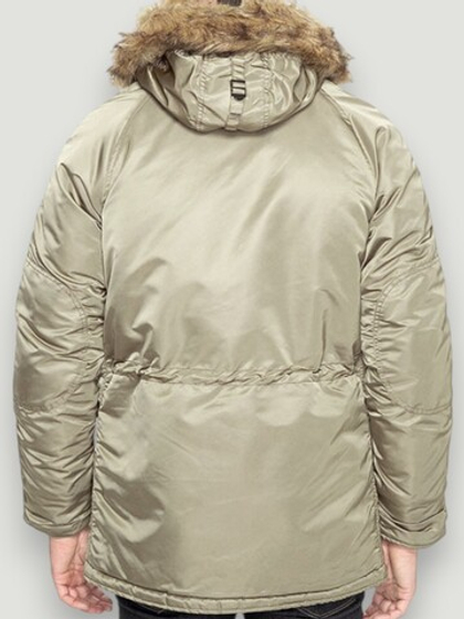 Куртка Аляска Alpha Slim Fit N-3B Parka (бежевая - dark khaki/orange)