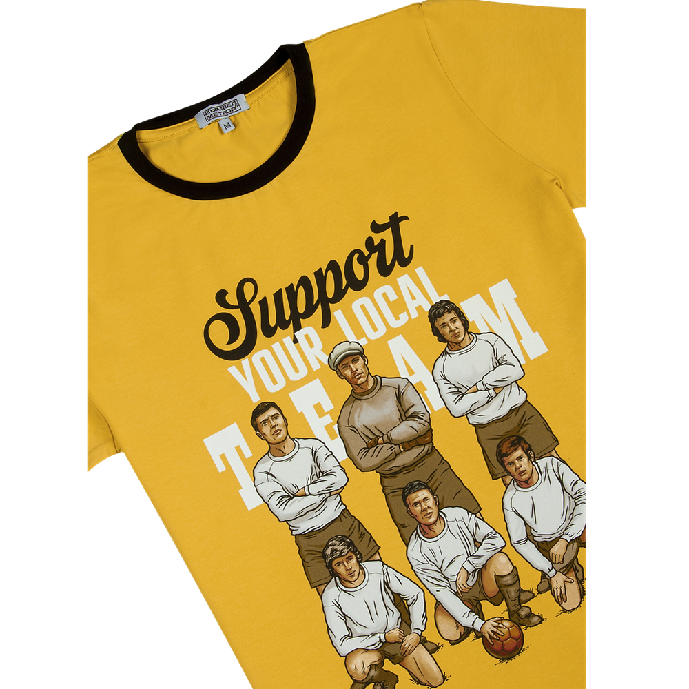 Футболка Support your local team жёлтая