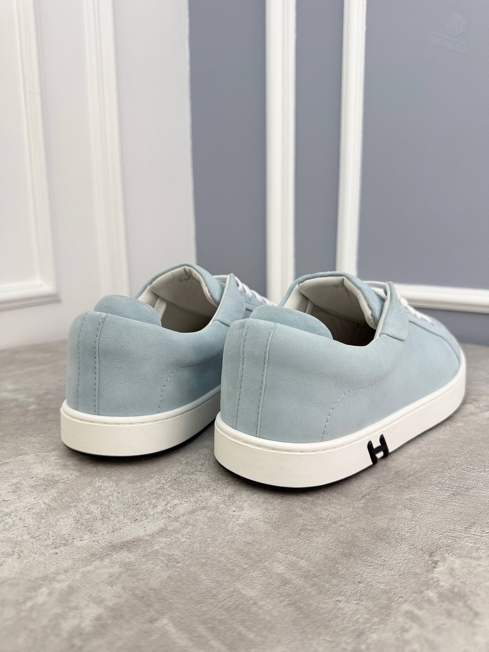 Кеды Hermes Quicker Sneaker Light Blue Suede