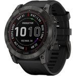 Умные часы Garmin Fenix 7X Sapphire Solar Титан DLC Carbon Grey с черным ремешком 51 мм