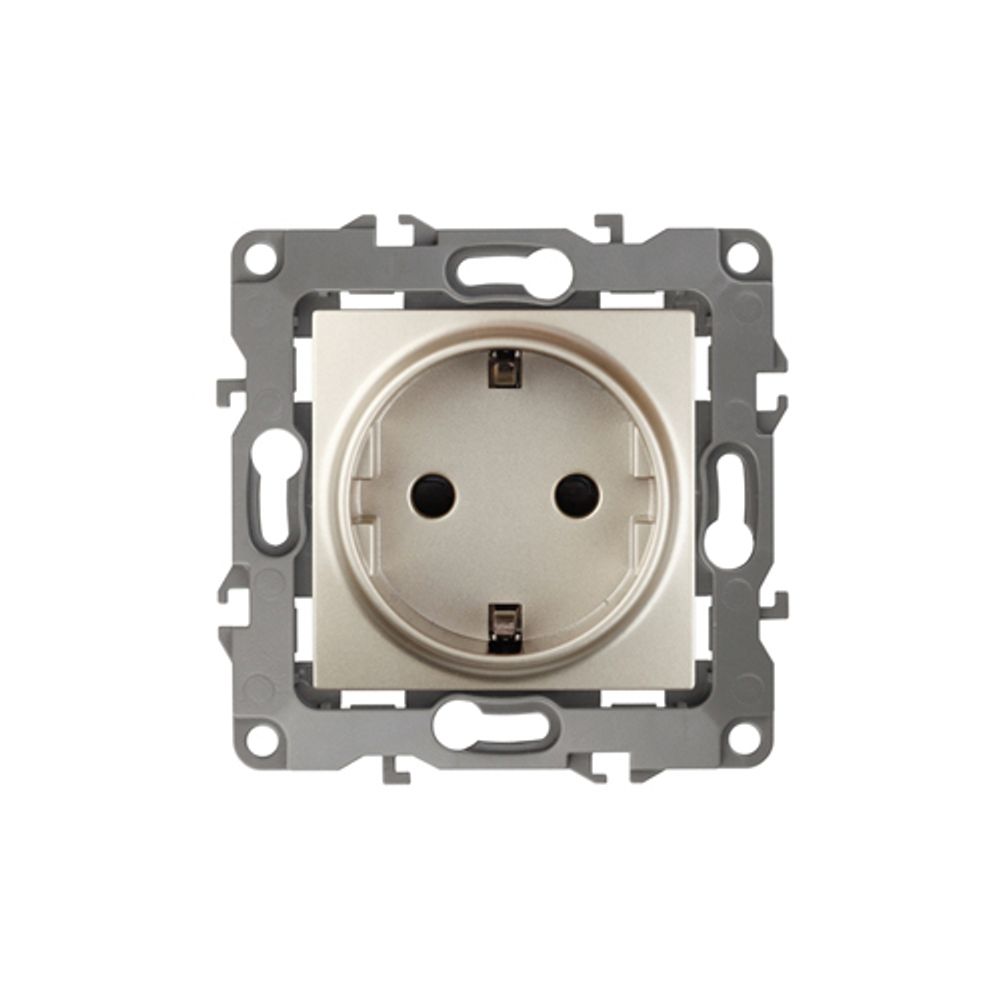 Розетка ЭРА Серия 12 12-2101-04 с заземлением 2P+E Schuko 16A-250В IP20 шампань | Эра 12