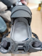 Детская коляска Luxmom F1 2в1 (серый, золотая рама)
