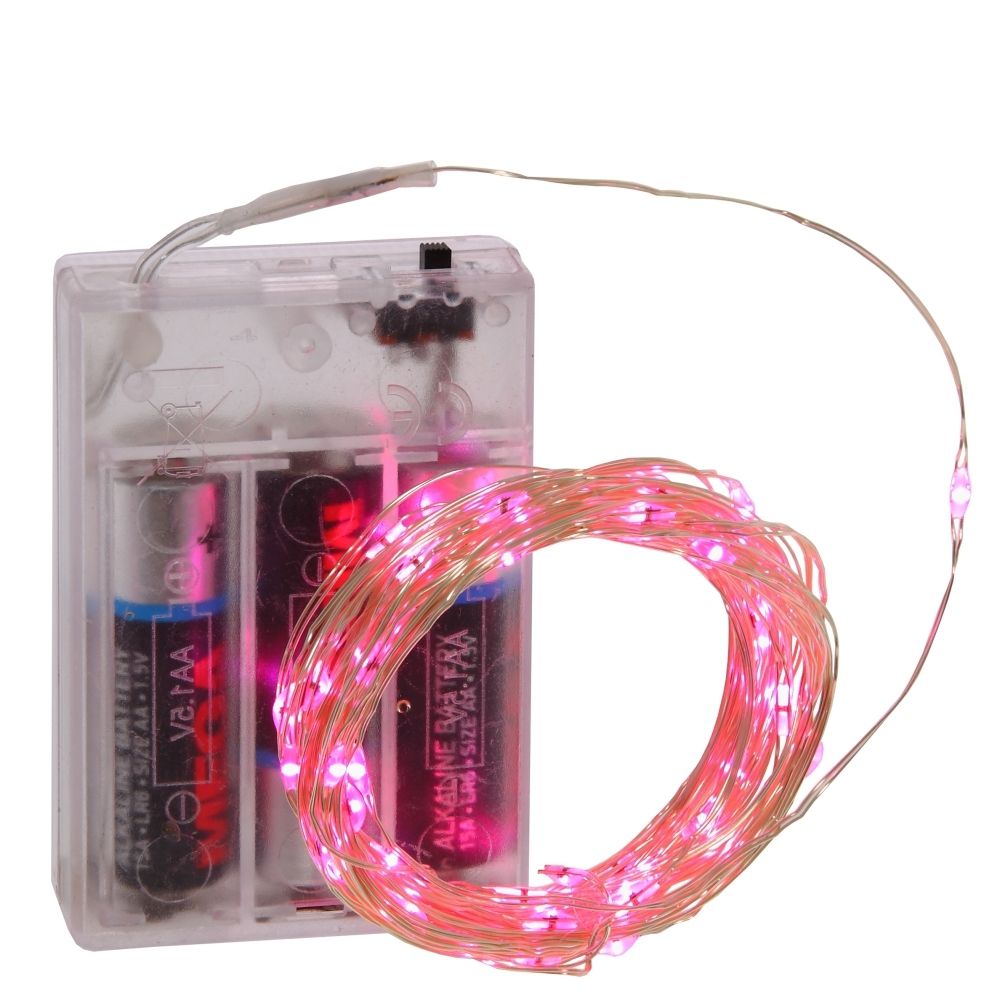 GAEM Электрогирлянда (60 фиолетовых LED, 1 реж свеч,серебр шнур, 1 W), L6м, 3хAA, н/п