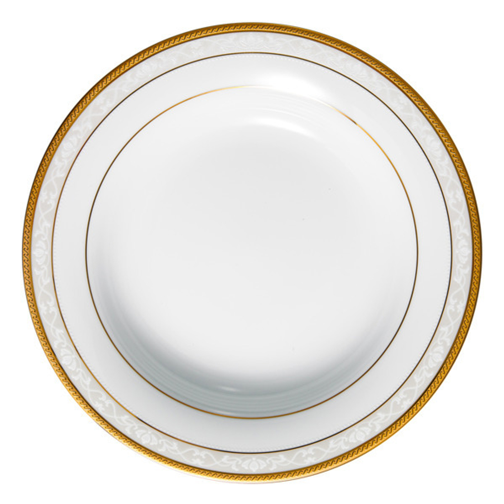 Тарелка суповая 23см Noritake Хэмпшир с золотым кантом