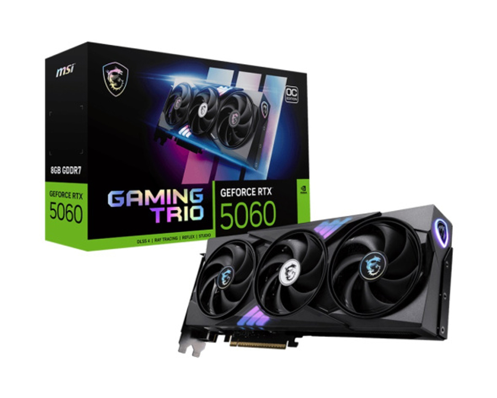 Видеокарта MSI GeForce RTX 5060 GAMING TRIO OC (RTX 5060 8G GAMING TRIO OC)