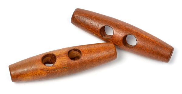 Пуговицы дерево 2 прокола 95L=60 мм, TBY BT.WD.030, цв.001 коричневый, 20 шт