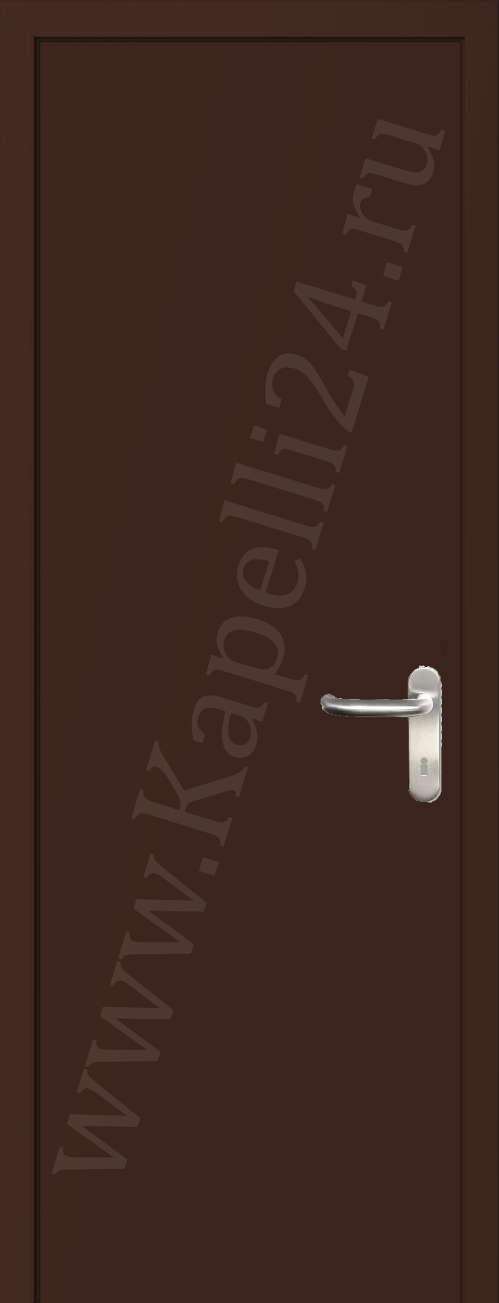 Дверь влагостойкая пластиковая KAPELLI multicolor ДГ RAL 8016 Махагон коричневый + коробка