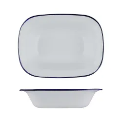 Блюдо для подачи 26*19 см h6 см 1250 мл Blue Rim эмалированая сталь SUNNEX [1]