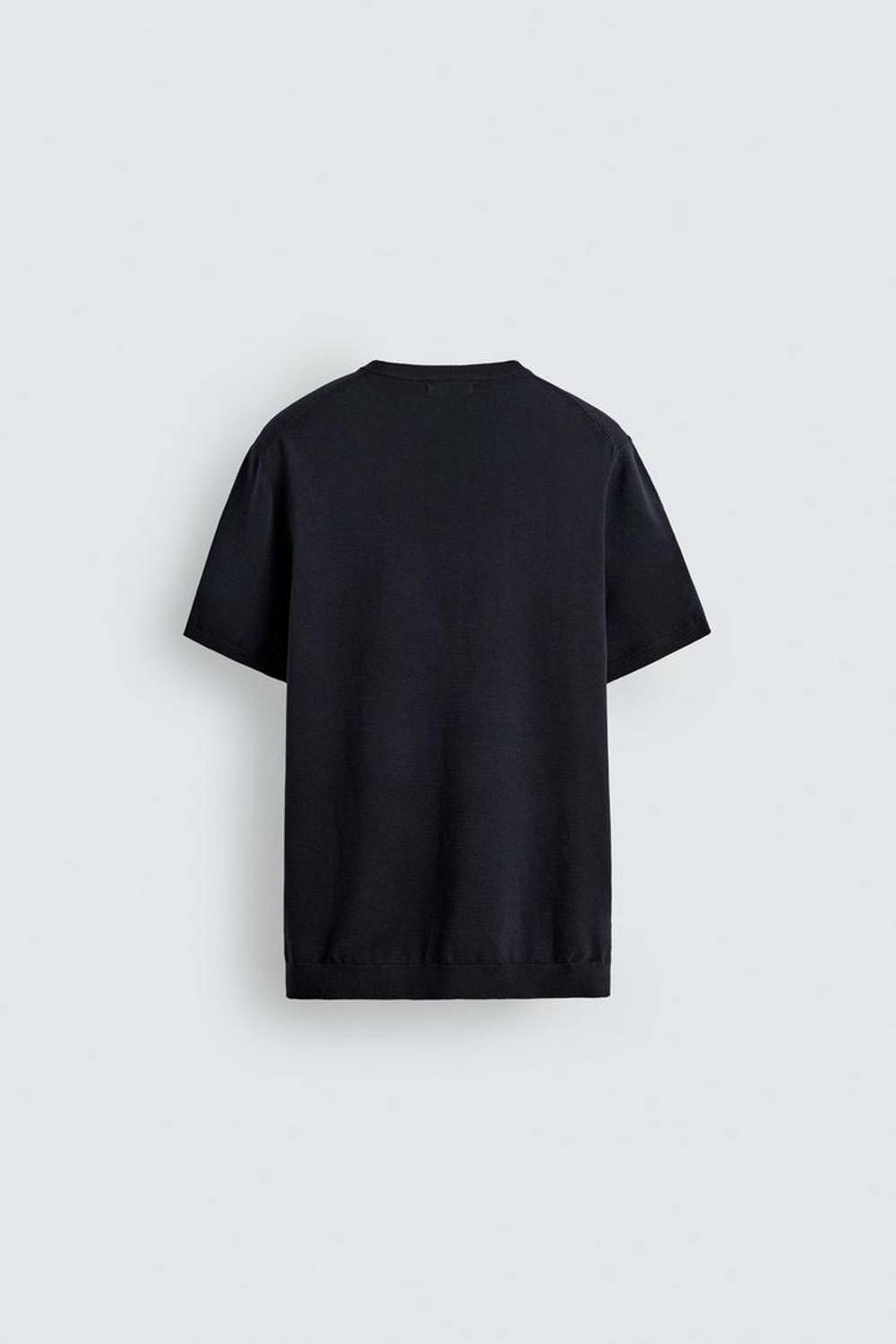 ZARA ФУТБОЛКА ИЗ СМЕСОВОЙ ВИСКОЗЫ, МОРСКОЙ ТЕМНО-СИНИЙ