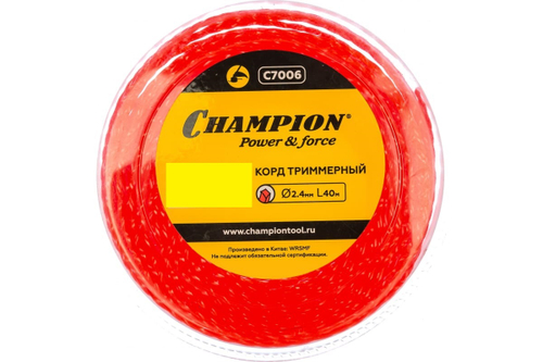 ЗИП Корд триммер (леска) 2,4мм, 40м Champion витой квадрат