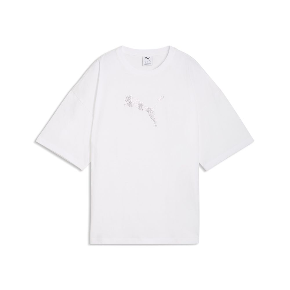 Футболка женская PUMA ESS GRAPHICS LEO LUXE Bedazzled Oversized Tee