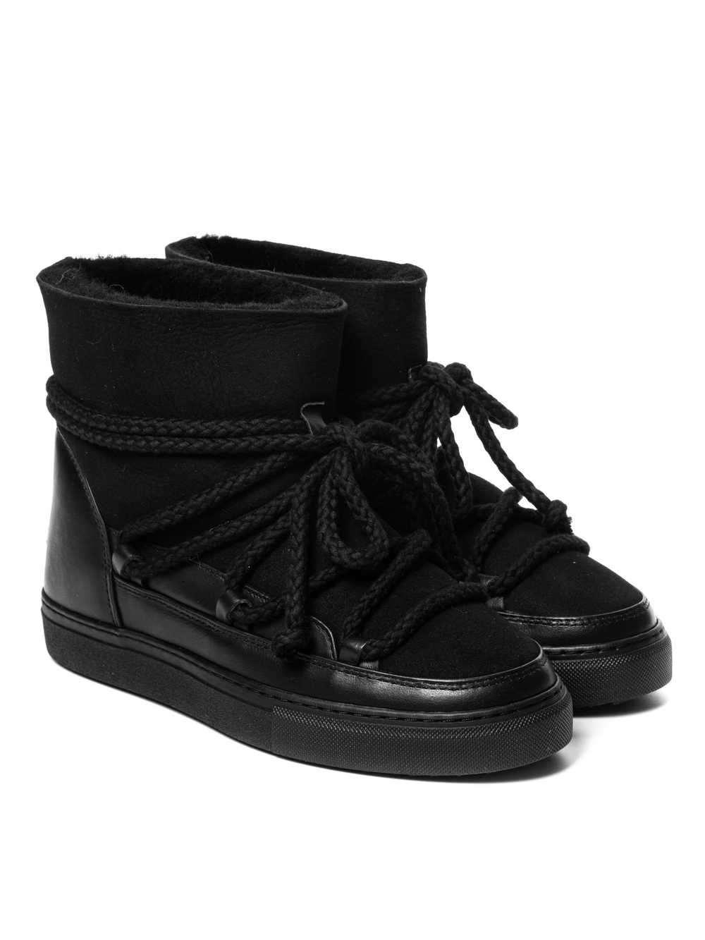 Высокие комбинированные кеды INUIKII Sneaker Classic Black на меху